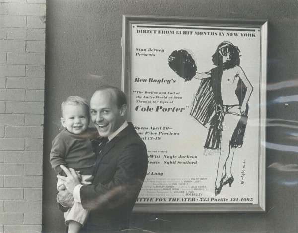 Cy holding his son Chuck in front of San Francisco Theatre