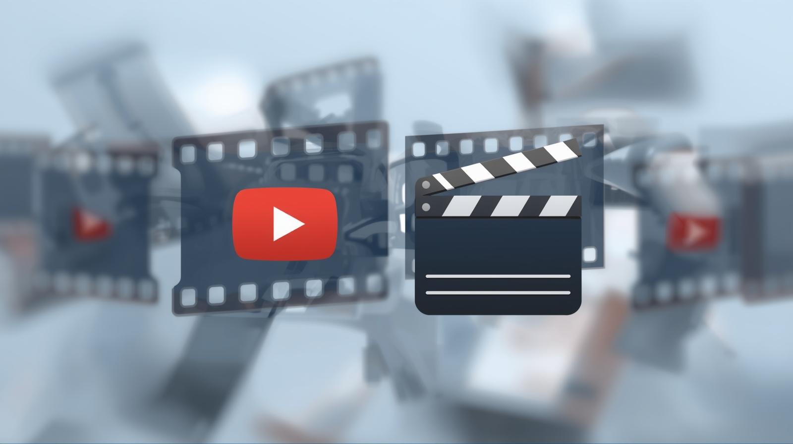 image of film clapper and play button